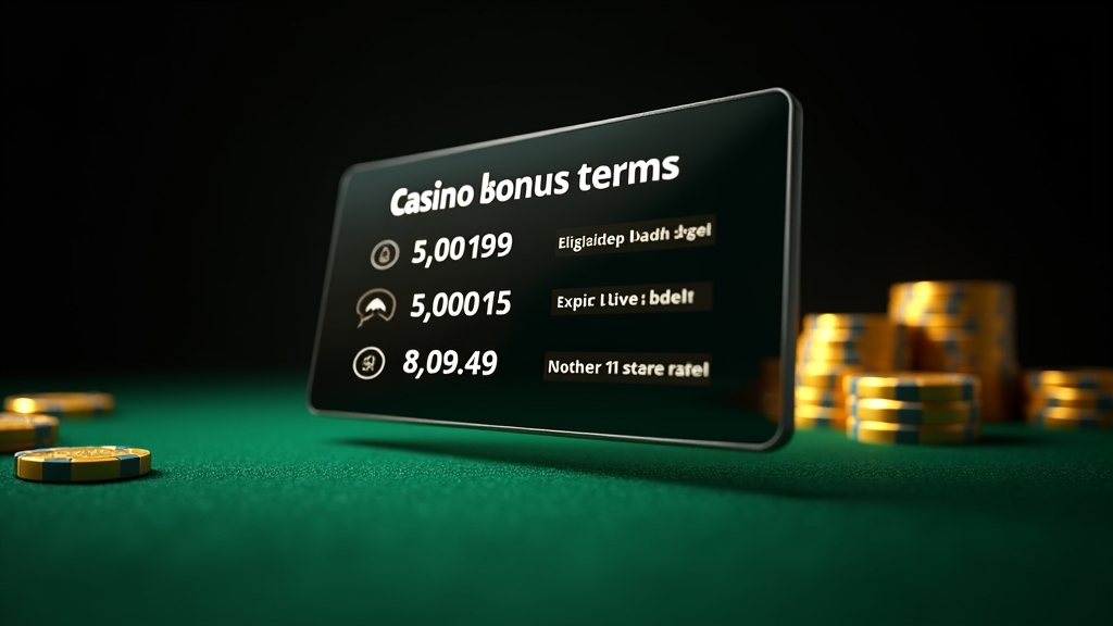 Bonus terms screen showing wagering, expiry, and eligibility details